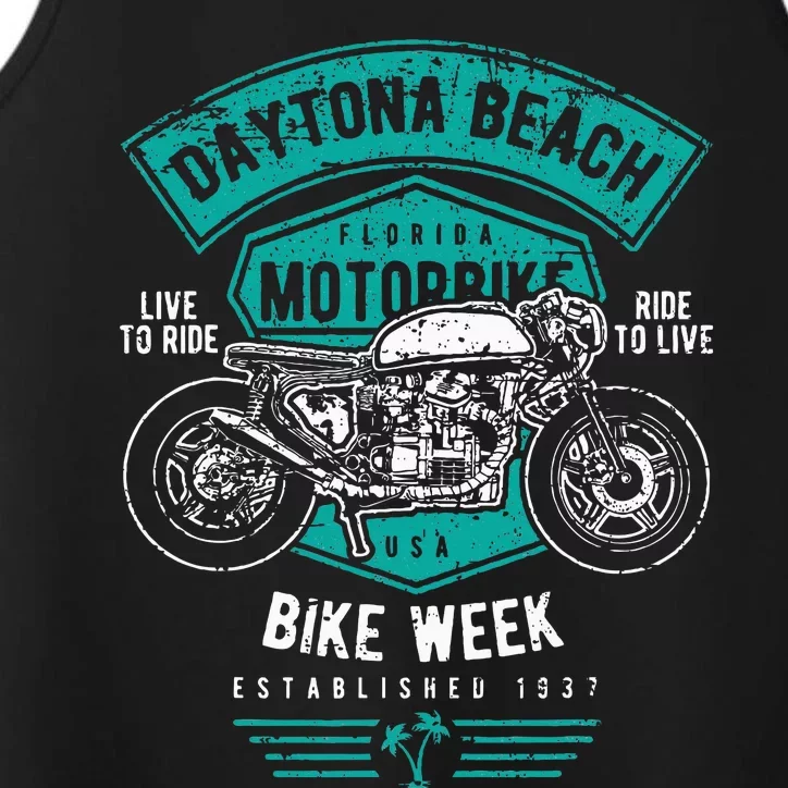 Daytona Beach Bike Week Retro Distressed Motorcycle Performance Tank