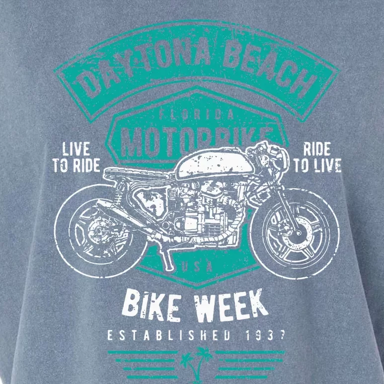 Daytona Beach Bike Week Retro Distressed Motorcycle Garment-Dyed Women's Muscle Tee