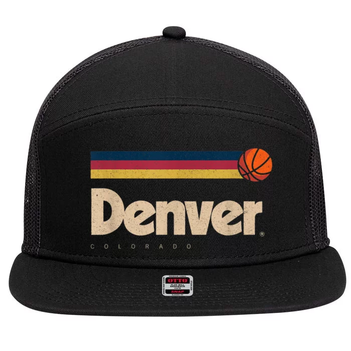 Denver Basketball B-Ball City Colorado Retro Denver 7 Panel Mesh Trucker Snapback Hat