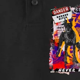 Danger Badass Bitch Never Regret Punk Goth Lady With Dog Dry Zone Grid Performance Polo