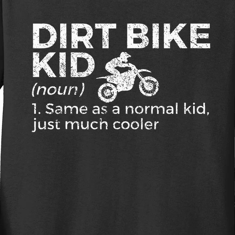 Dirt Bike Boy Definition Motocross Kids Long Sleeve Shirt