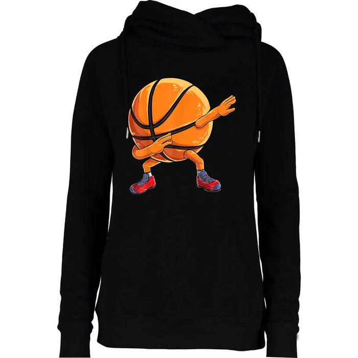 Dabbing Basketball Ball Funny Men Women Sports Player Womens Funnel Neck Pullover Hood