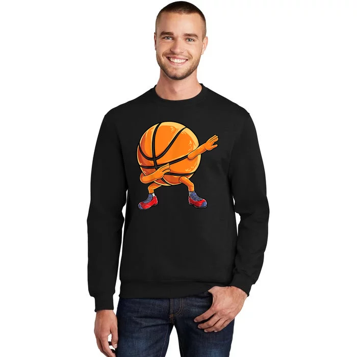 Dabbing Basketball Ball Funny Men Women Sports Player Tall Sweatshirt