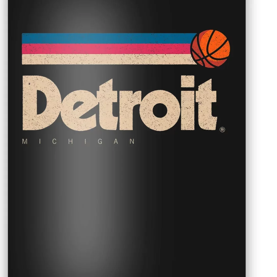 Detroit Basketball B Ball City Michigan Retro Detroit Poster