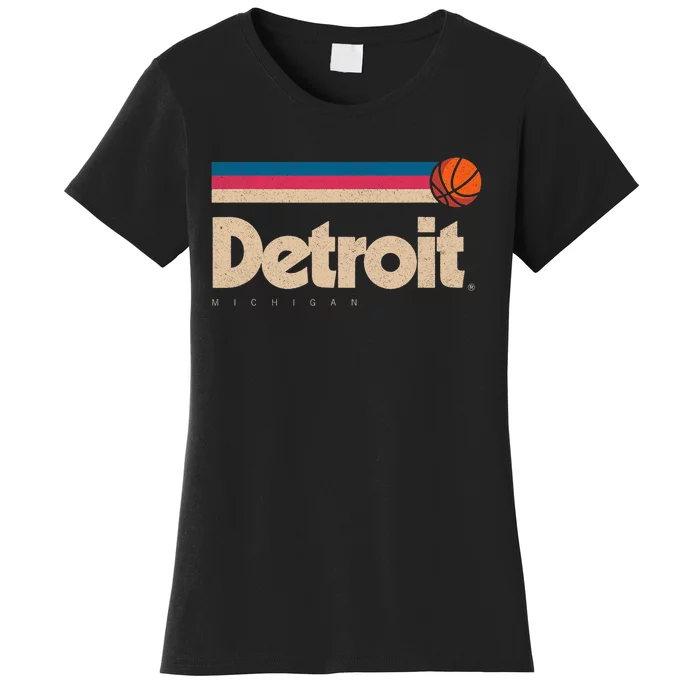 Detroit Basketball B Ball City Michigan Retro Detroit Women's T-Shirt