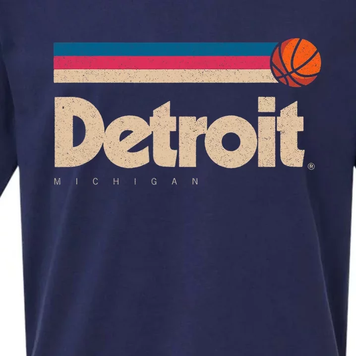 Detroit Basketball B Ball City Michigan Retro Detroit Sueded Cloud Jersey T-Shirt