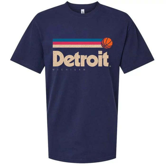 Detroit Basketball B Ball City Michigan Retro Detroit Sueded Cloud Jersey T-Shirt