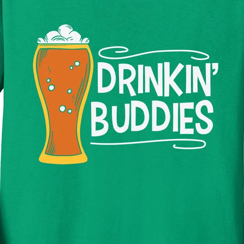 Drinkin Buddies Beer Funny Drinking St Patricks Day Kids Long Sleeve Shirt