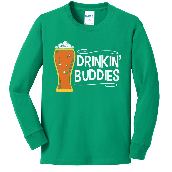 Drinkin Buddies Beer Funny Drinking St Patricks Day Kids Long Sleeve Shirt