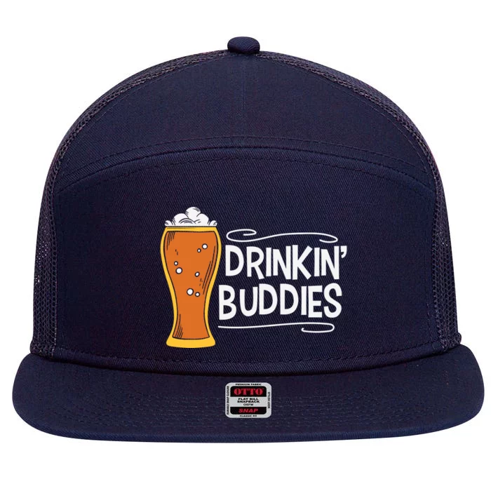 Drinkin Buddies Beer Funny Drinking St Patricks Day 7 Panel Mesh Trucker Snapback Hat