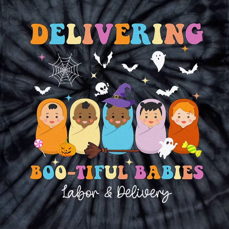 Delivering Bootiful Babies Halloween Labor & Delivery Nurse Tie-Dye T-Shirt