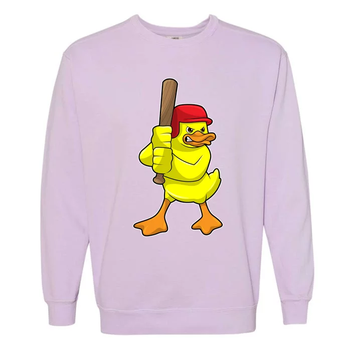 Duck Baseball Baseball Bat Sports Gift Garment-Dyed Sweatshirt