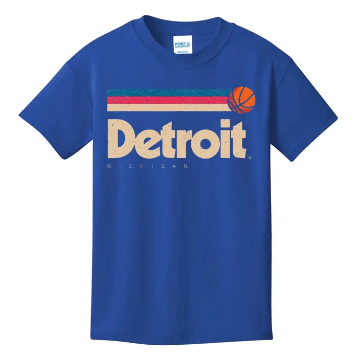 Detroit Basketball BBall City Michigan Retro Detroit Kids T-Shirt