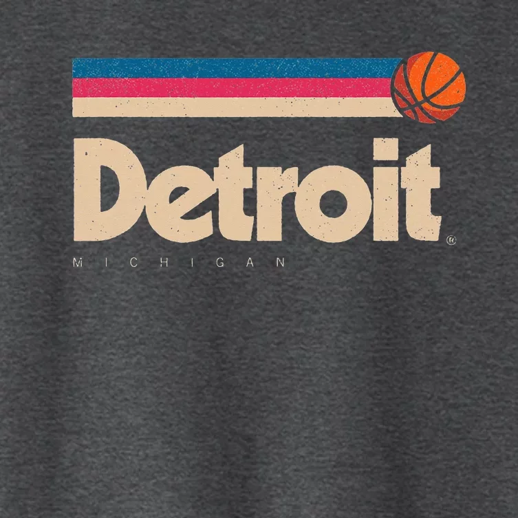 Detroit Basketball BBall City Michigan Retro Detroit Women's Crop Top Tee