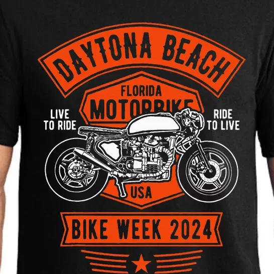 Daytona Beach Bike Week 2024 Retro Motorcycle Pajama Set