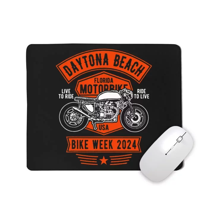 Daytona Beach Bike Week 2024 Retro Motorcycle Mousepad