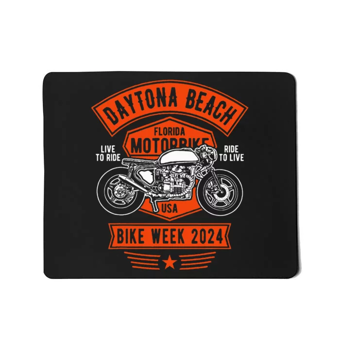 Daytona Beach Bike Week 2024 Retro Motorcycle Mousepad