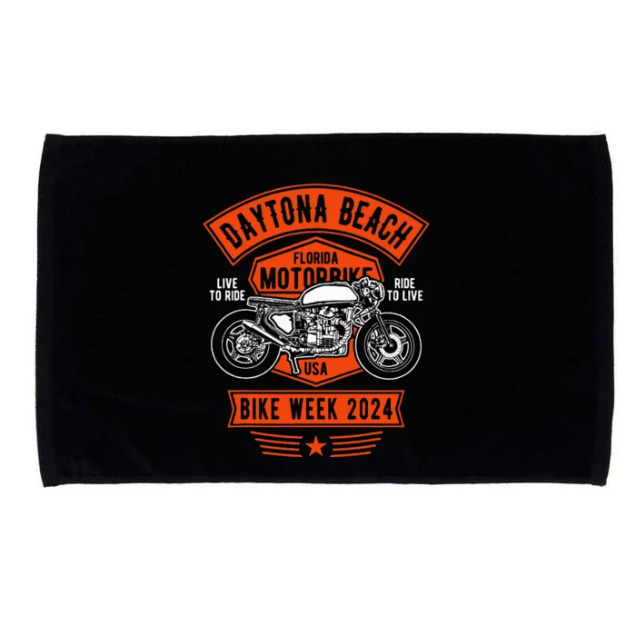 Daytona Beach Bike Week 2024 Retro Motorcycle Microfiber Hand Towel