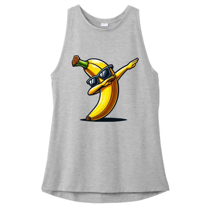 Dabbing Banana Boy Banana Ladies Tri-Blend Wicking Tank