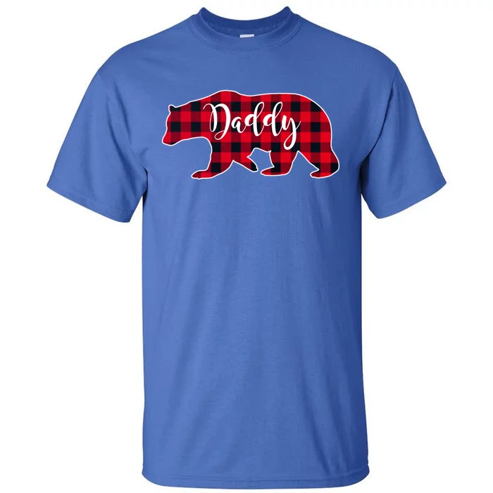 Daddy Bear Black Red Buffalo Check Plaid Fun Dad Father Gift Cool Gift Tall T-Shirt