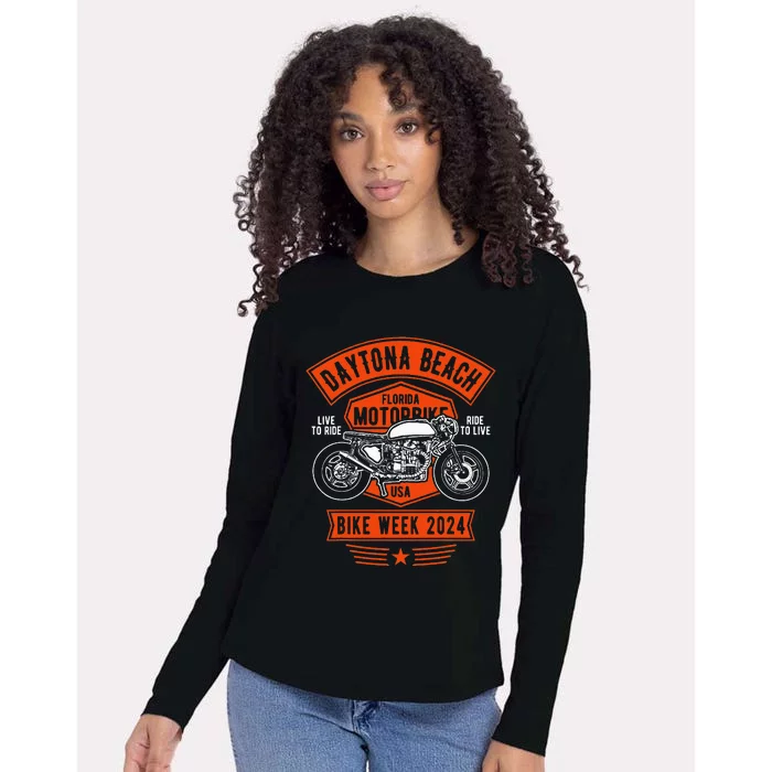 Daytona Beach Bike Week 2024 Womens Cotton Relaxed Long Sleeve T-Shirt