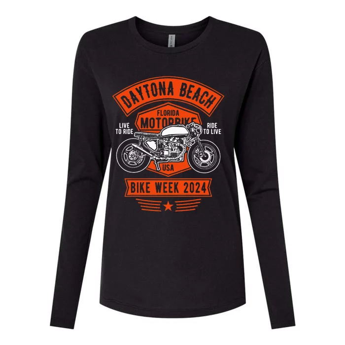 Daytona Beach Bike Week 2024 Womens Cotton Relaxed Long Sleeve T-Shirt