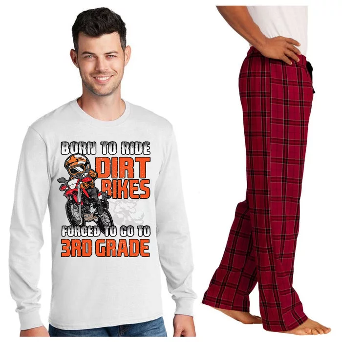 Dirt Bike Biker Back To School Biking 3rd Grade Student Long Sleeve Pajama Set