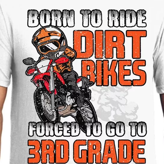 Dirt Bike Biker Back To School Biking 3rd Grade Student Pajama Set