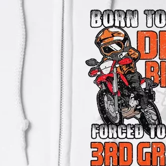 Dirt Bike Biker Back To School Biking 3rd Grade Student Full Zip Hoodie