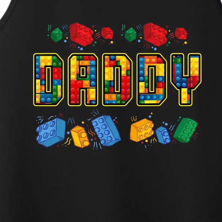 Daddy Brick Builder Funny Blocks Master Builder Dad Performance Tank