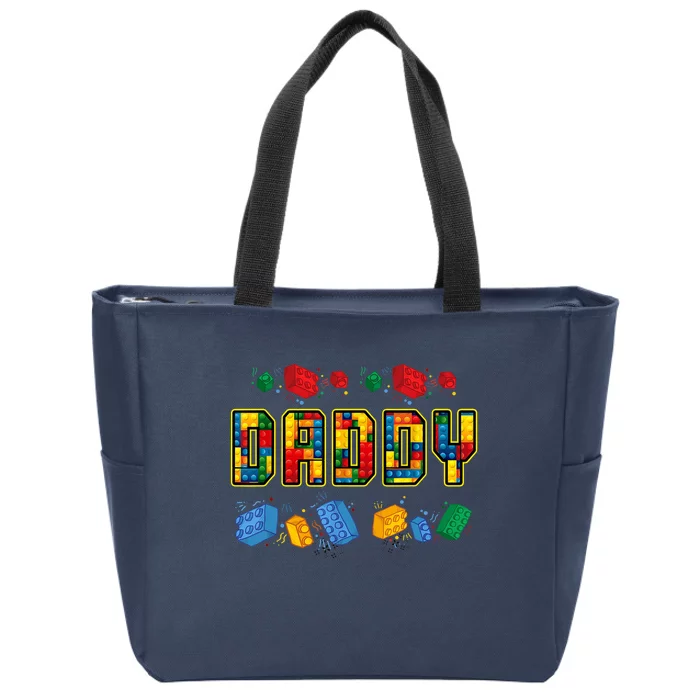 Daddy Brick Builder Funny Blocks Master Builder Dad Zip Tote Bag