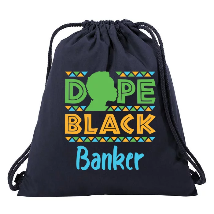 Dope Black Banker Banking Staff African American Afrocentric Gift Drawstring Bag