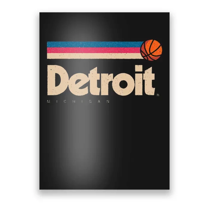 Detroit Basketball BBall City Michigan Retro Detroit Poster