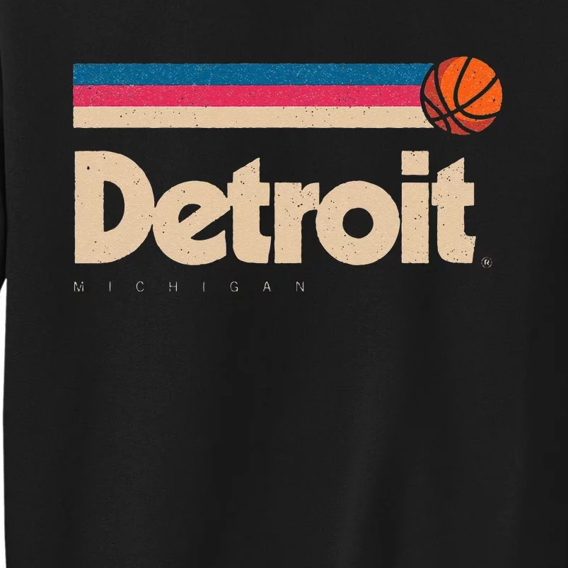 Detroit Basketball BBall City Michigan Retro Detroit Tall Sweatshirt