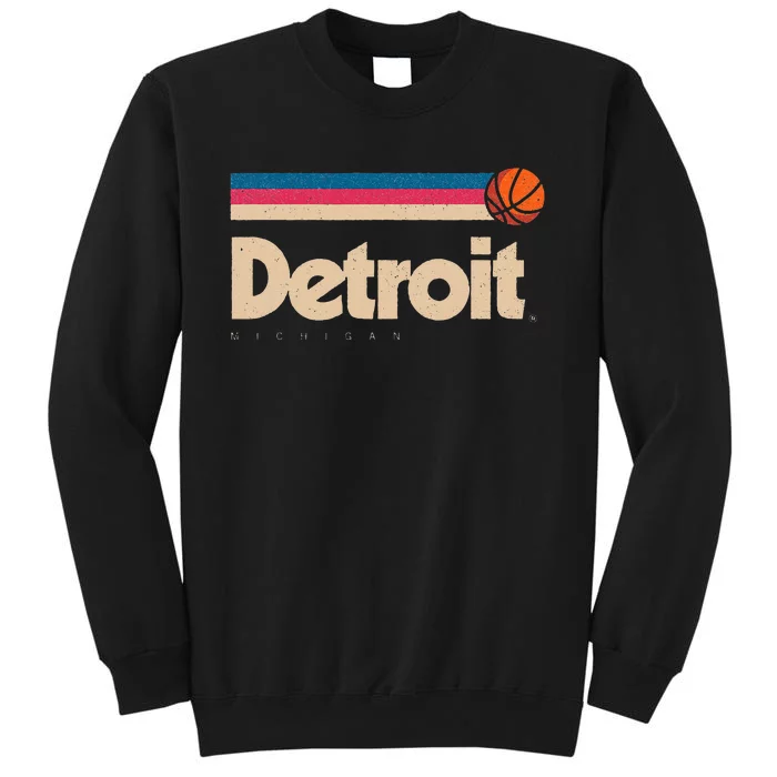 Detroit Basketball BBall City Michigan Retro Detroit Tall Sweatshirt