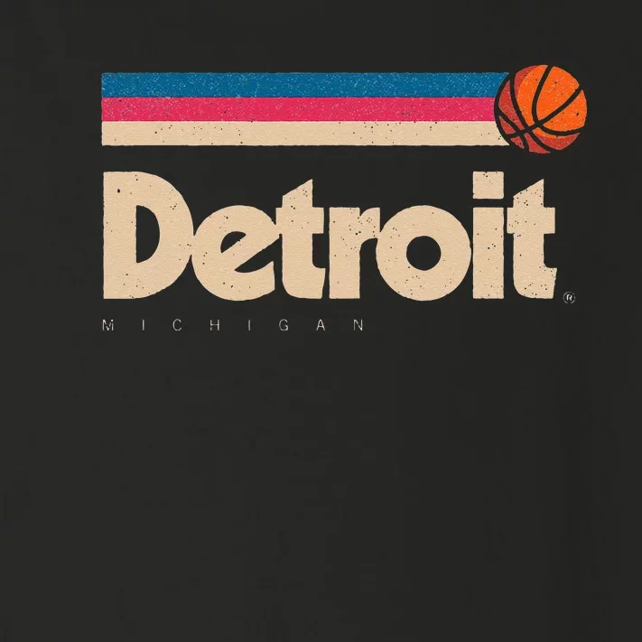 Detroit Basketball BBall City Michigan Retro Detroit Toddler Long Sleeve Shirt