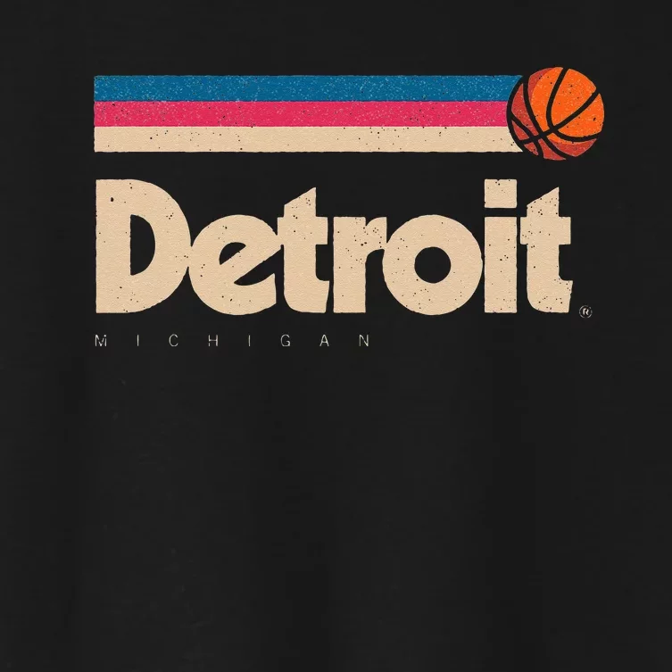 Detroit Basketball BBall City Michigan Retro Detroit Women's Crop Top Tee