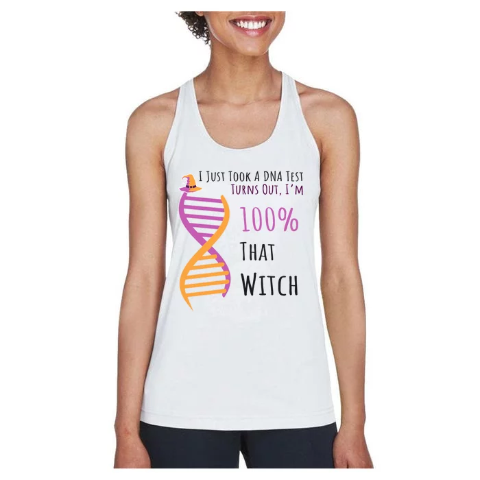 Dna Biology Biologists Funny Gift Im 100 % That Witch Meaningful Gift Women's Racerback Tank