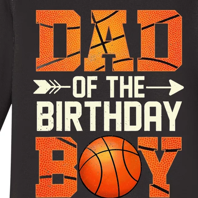 Dad basketball birthday Family Baller b-day Party Baby Long Sleeve Bodysuit