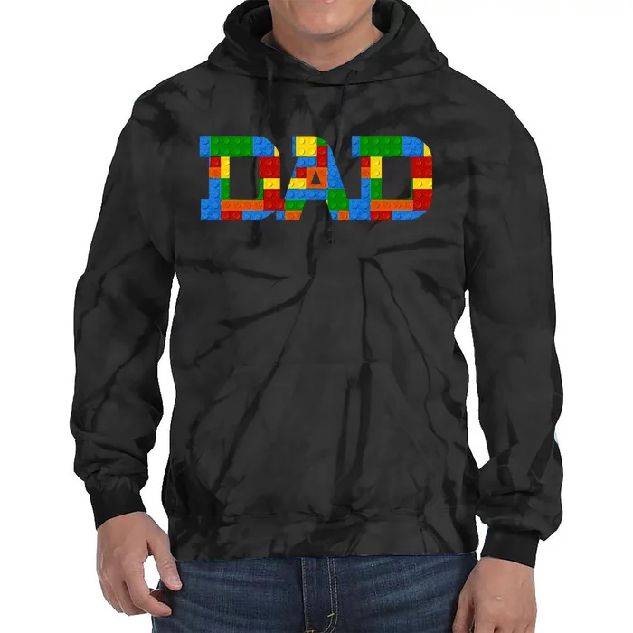 Dad Brick Builder Funny Blocks Master Builder Awesome Cute Tie Dye Hoodie