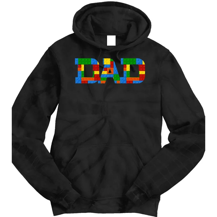 Dad Brick Builder Funny Blocks Master Builder Awesome Cute Tie Dye Hoodie