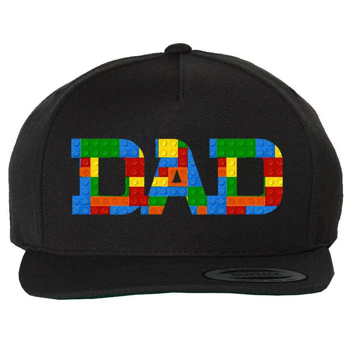 Dad Brick Builder Funny Blocks Master Builder Awesome Cute Wool Snapback Cap