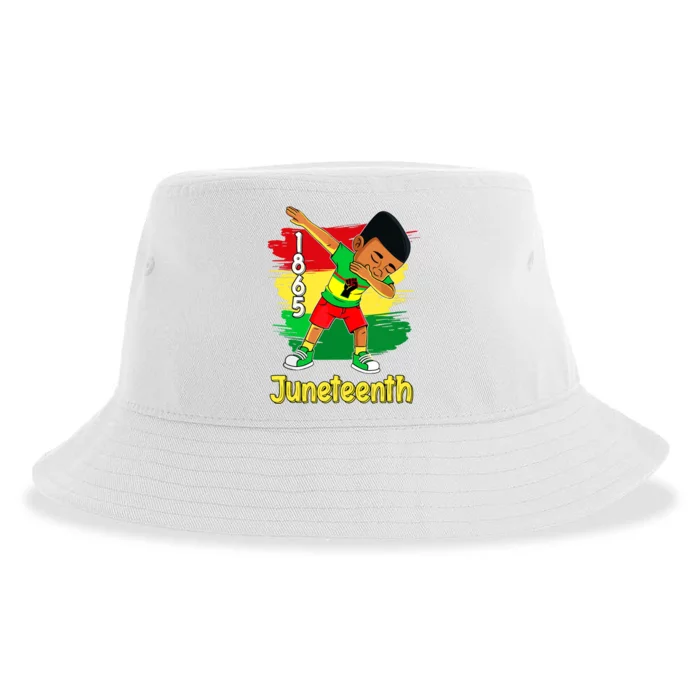 Dabbing Black Boy Brown Skin Prince Juneteenth 1865 Sustainable Bucket Hat