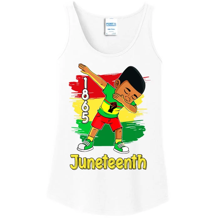 Dabbing Black Boy Brown Skin Prince Juneteenth 1865 Ladies Essential Tank