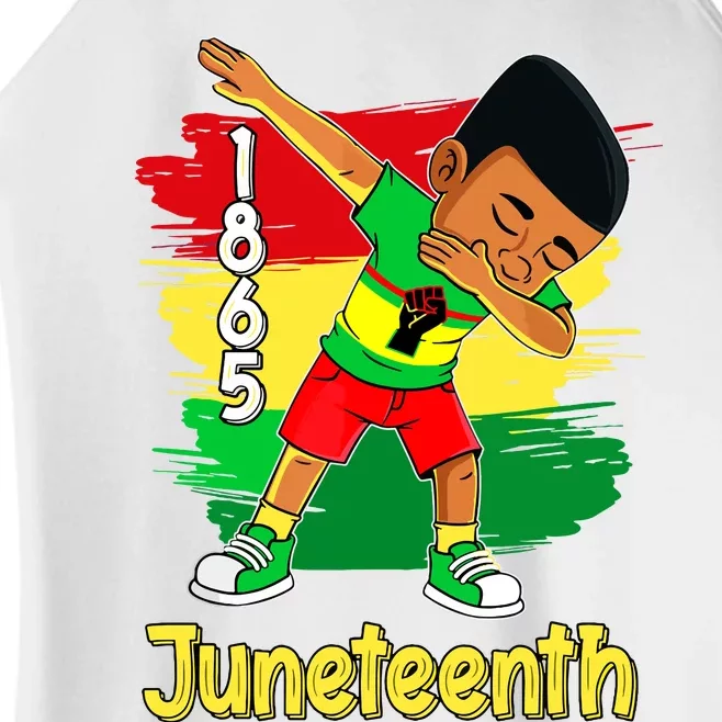 Dabbing Black Boy Brown Skin Prince Juneteenth 1865 Women’s Perfect Tri Rocker Tank