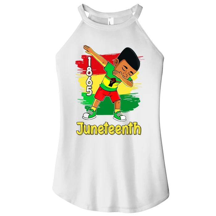 Dabbing Black Boy Brown Skin Prince Juneteenth 1865 Women’s Perfect Tri Rocker Tank