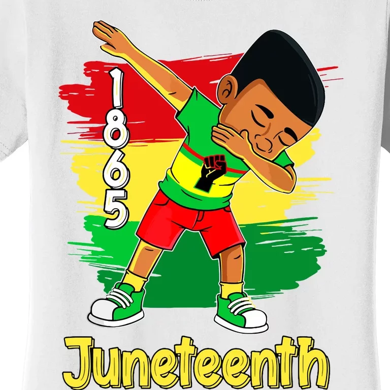 Dabbing Black Boy Brown Skin Prince Juneteenth 1865 Women's T-Shirt