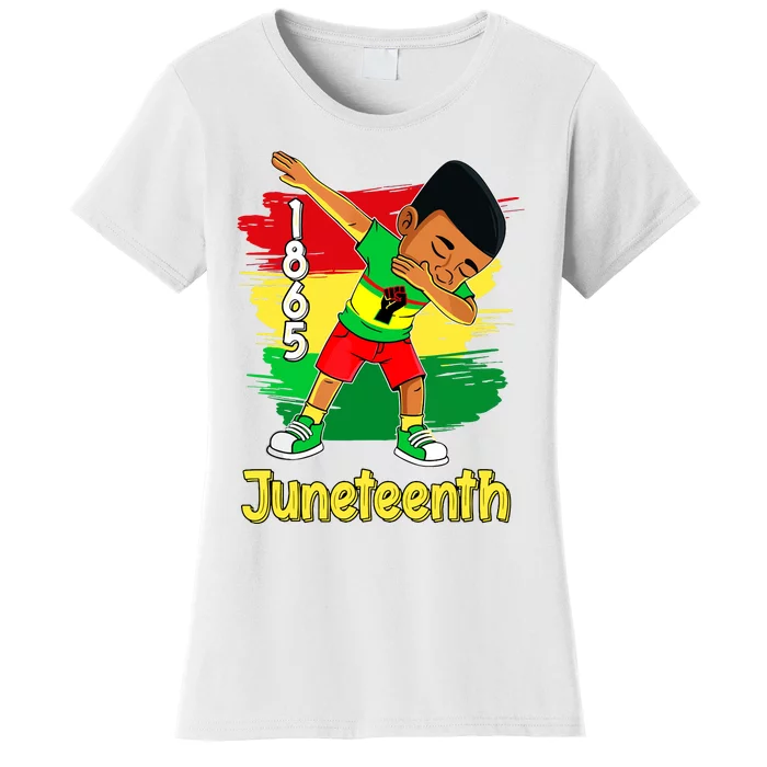 Dabbing Black Boy Brown Skin Prince Juneteenth 1865 Women's T-Shirt