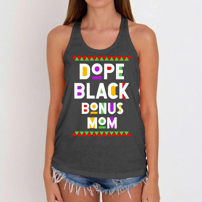 Dope Black Bonus Mom African American Black History Month Gift Women's Knotted Racerback Tank