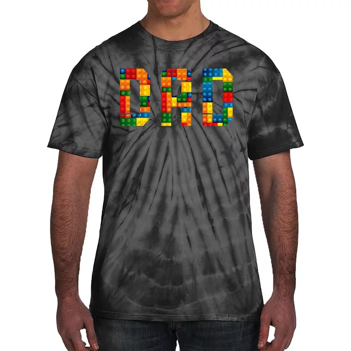 Dad Brick Builder Funny Blocks Master Builder Tie-Dye T-Shirt